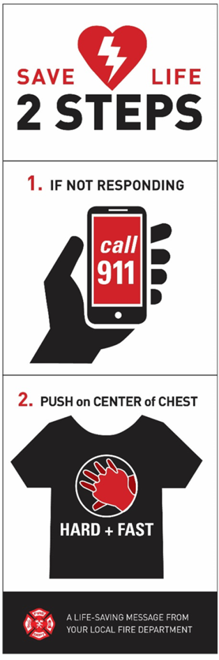 2 steps to save a life infographic
