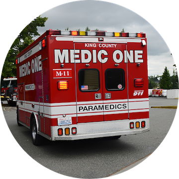 The EMS Tiered System: Step 5 - Transporting patient to the hospital by Medic One ambulance