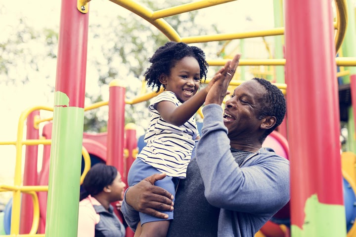 A father and daughter at the playground