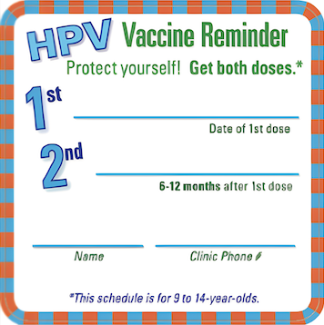 HPV vaccine reminder magnet