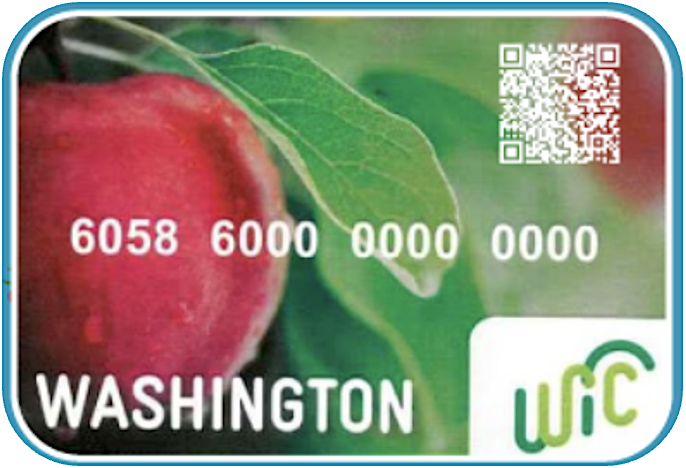 Screenshot image of a WIC card
