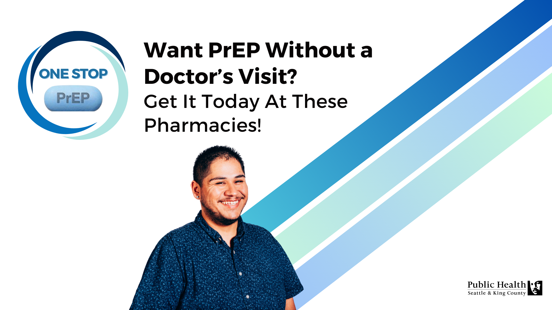 Poster screenshot: Want PrEP without a doctor's visit? Get it today at these pharmacies