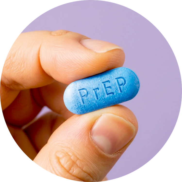 icon image of a hand holding up a PrEP pill