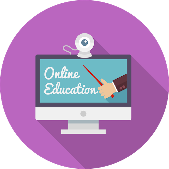 Icon representing online education