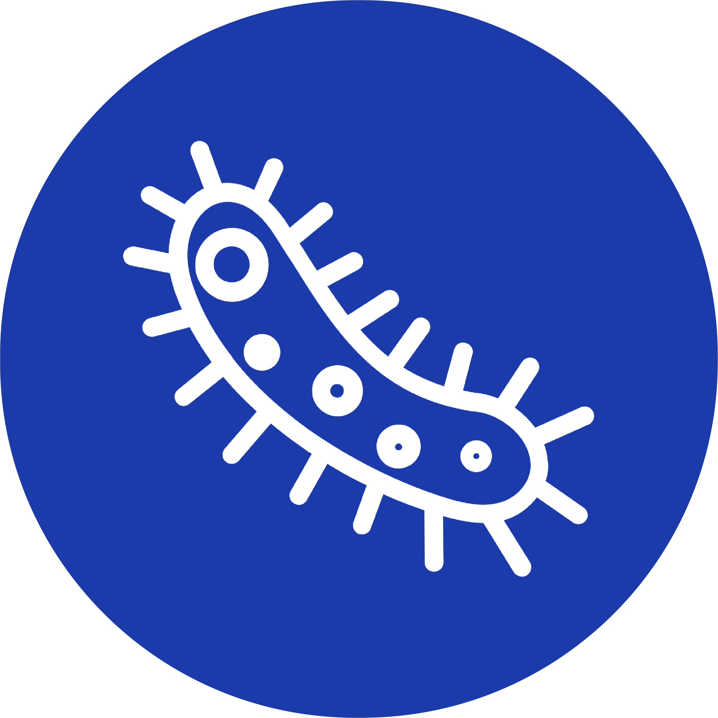 Navigation icon with a microorganism representing water-borne diseases