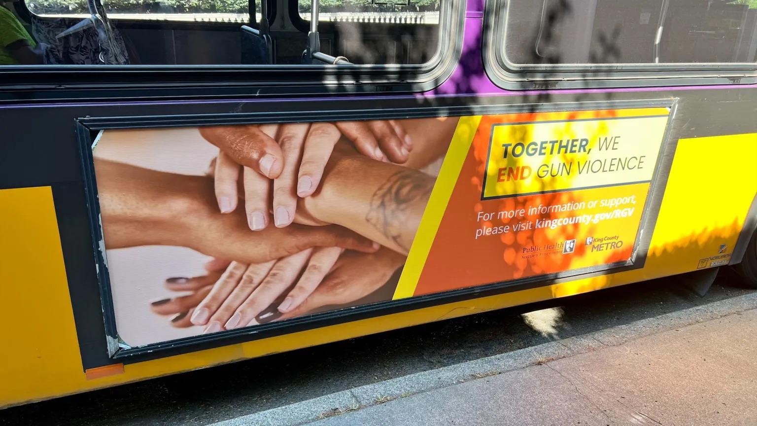 Bus billboard to promote ending gun violence in King County