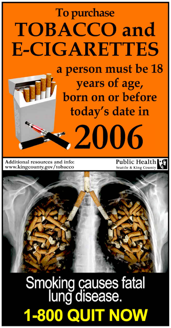 Born before date sign featuring smoke in lungs