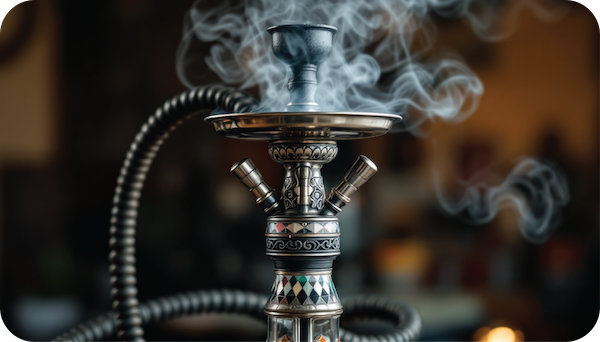 Navigation icon displaying a lit hookah pipe