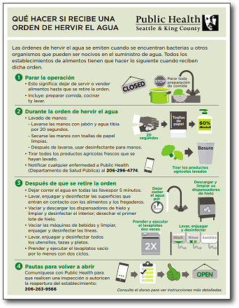 Boil water infographic screenshot in Spanish
