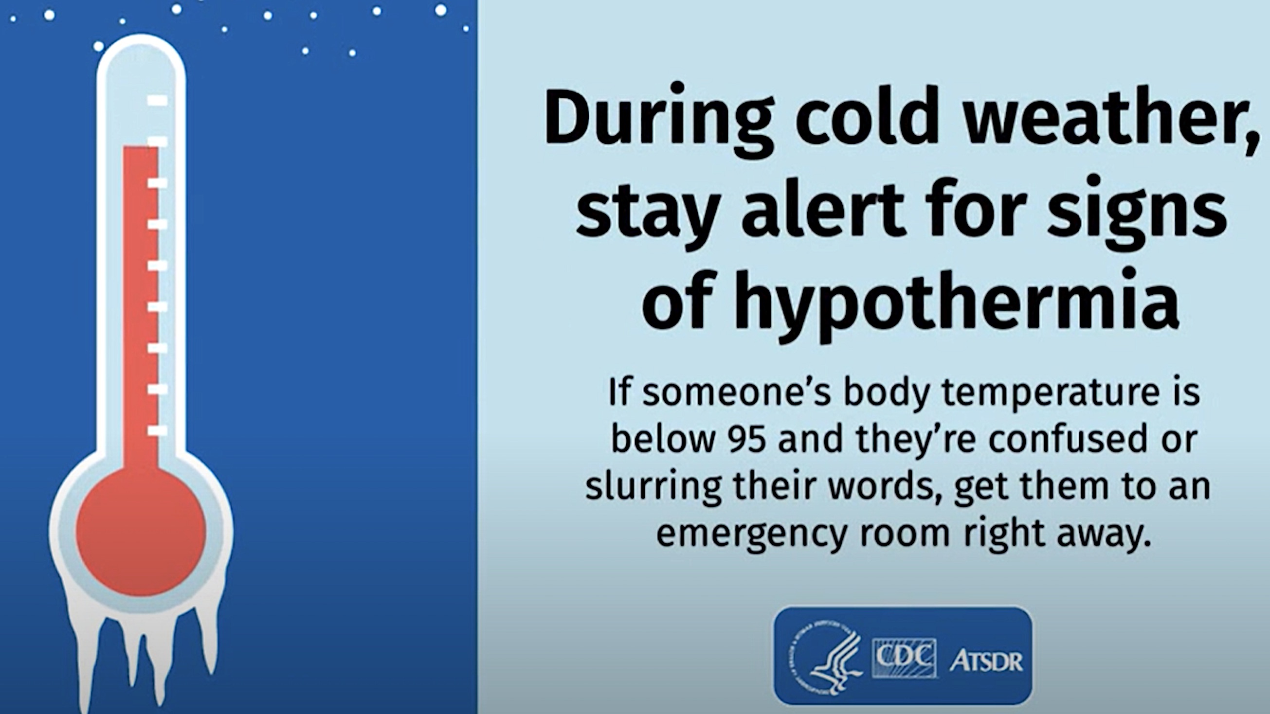 CDC illustration from video about how to stay alert for signs of hypothermia