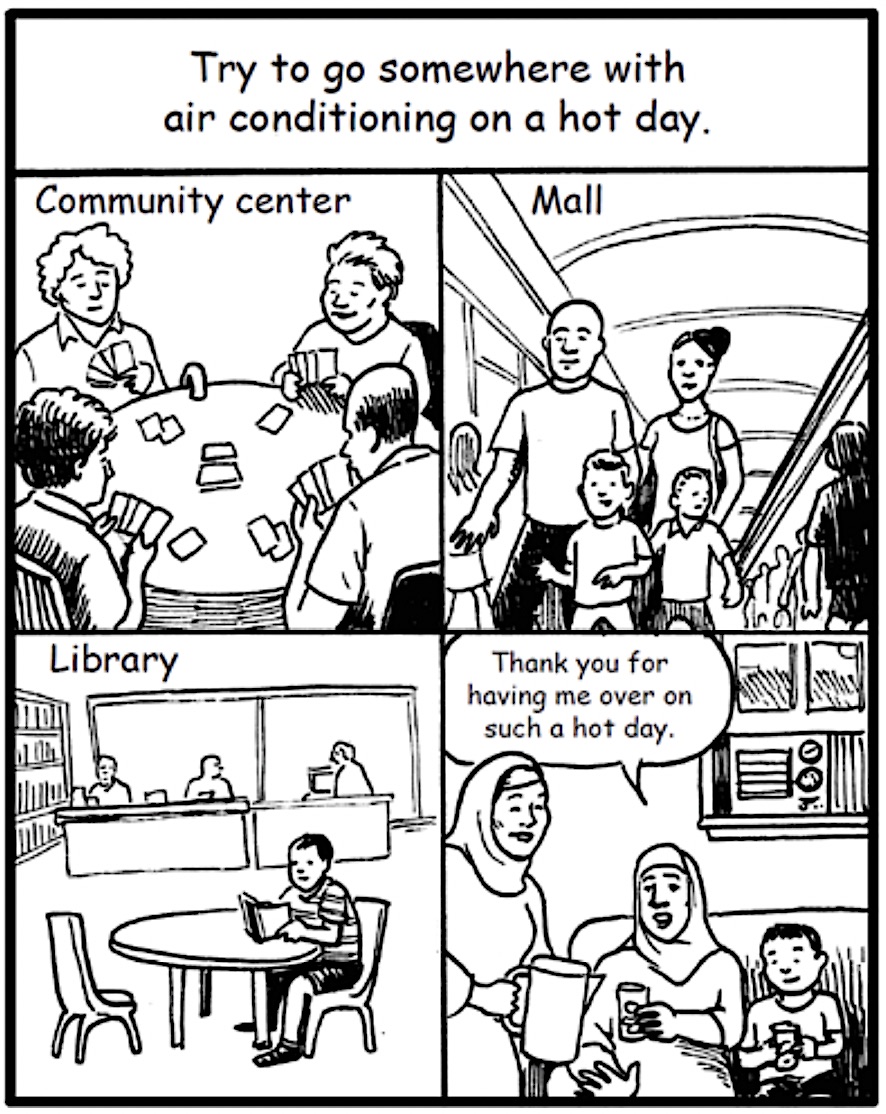 Screenshot of Stay Safe in the Heat comic strip