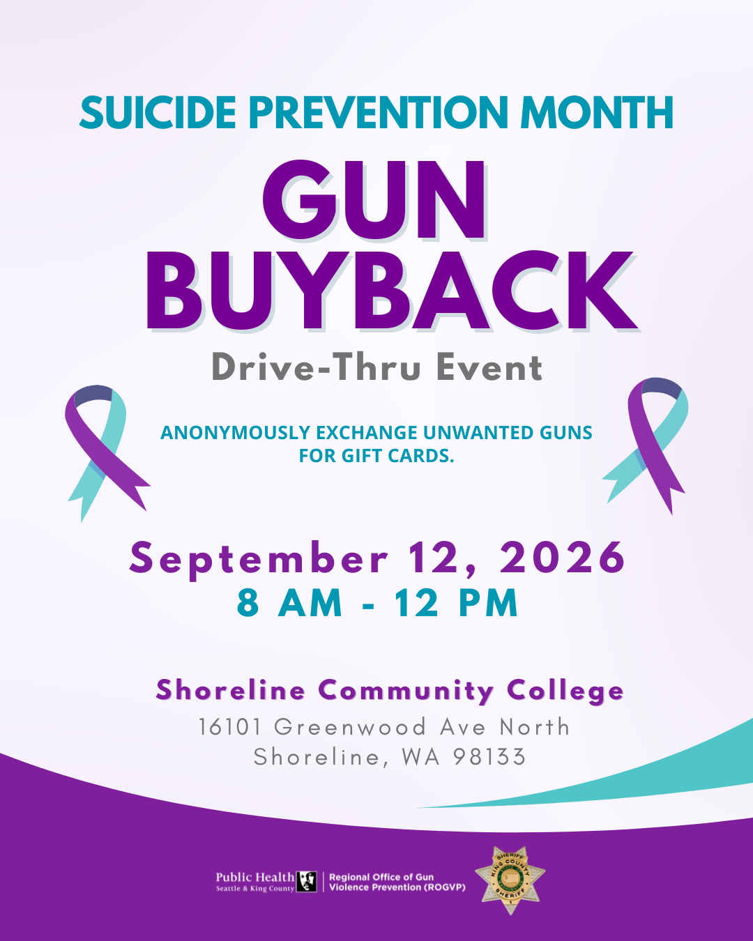 Gun Buyback Event poster for September 12, 2026