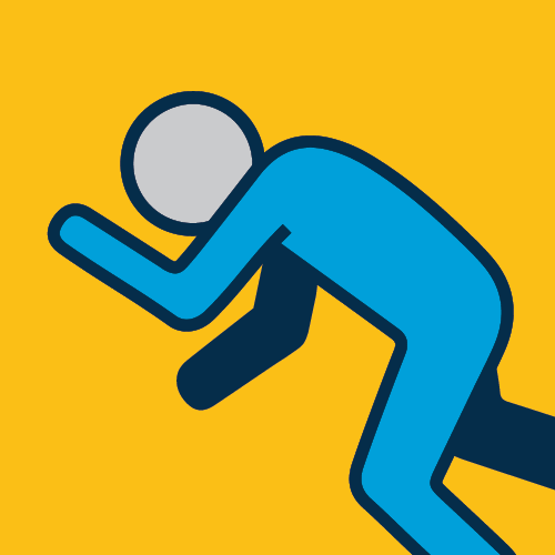 An illustration of a person lying on the ground.