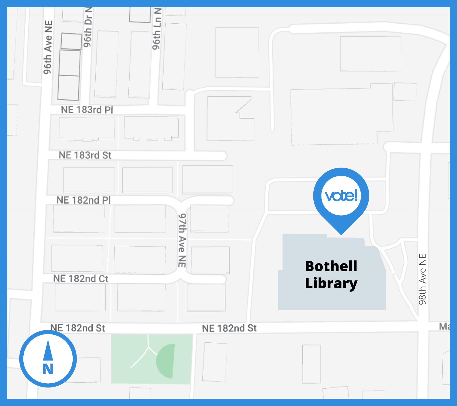 aerial map of bothell library drop box location