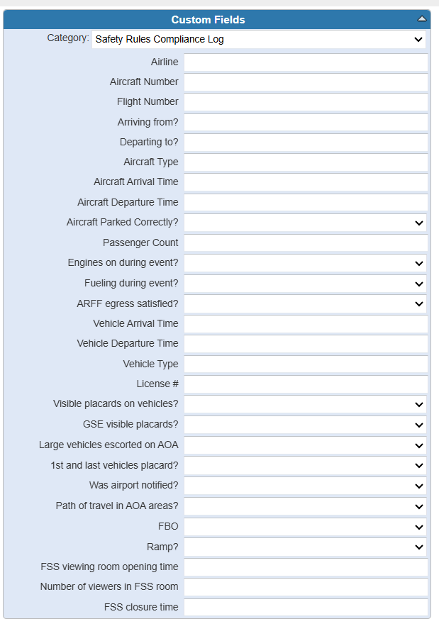 Screenshot of checklist