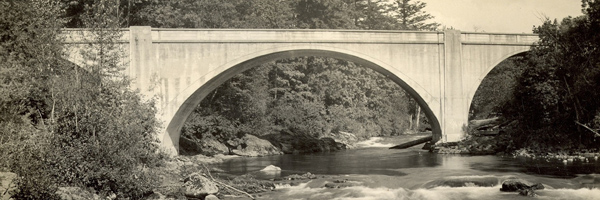 Concrete bridge over river