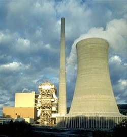 Nuclear power plant exhaust stack