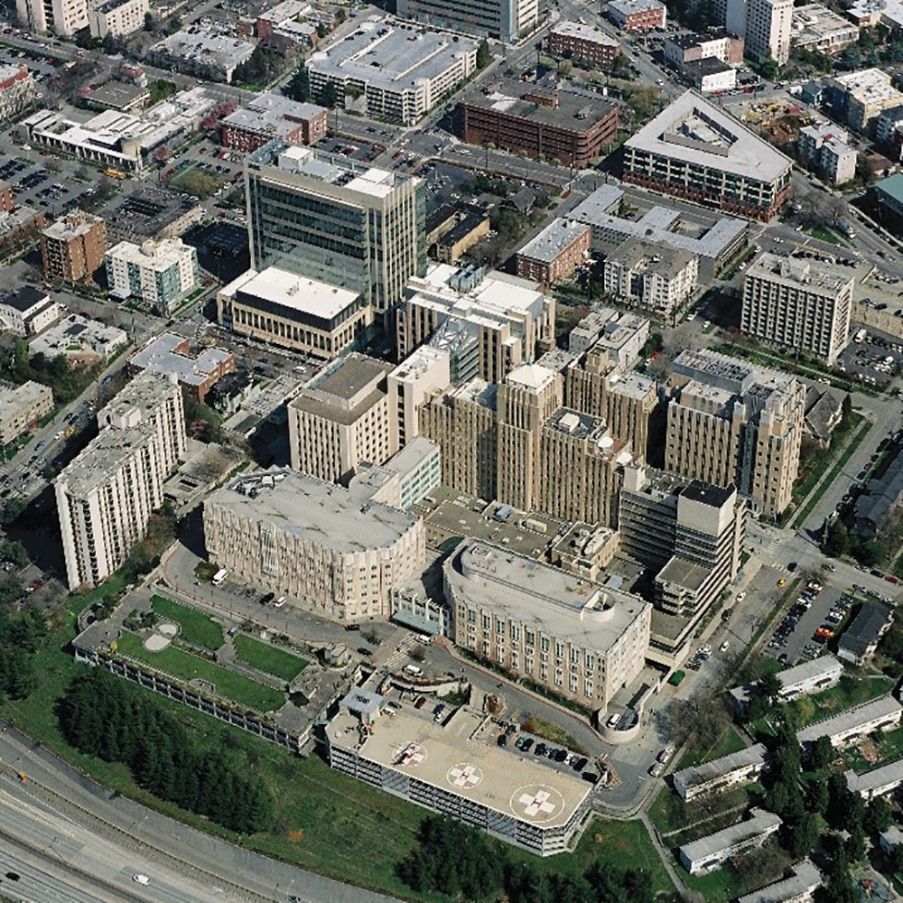 Aerial view of Harborview Medical Center Campus