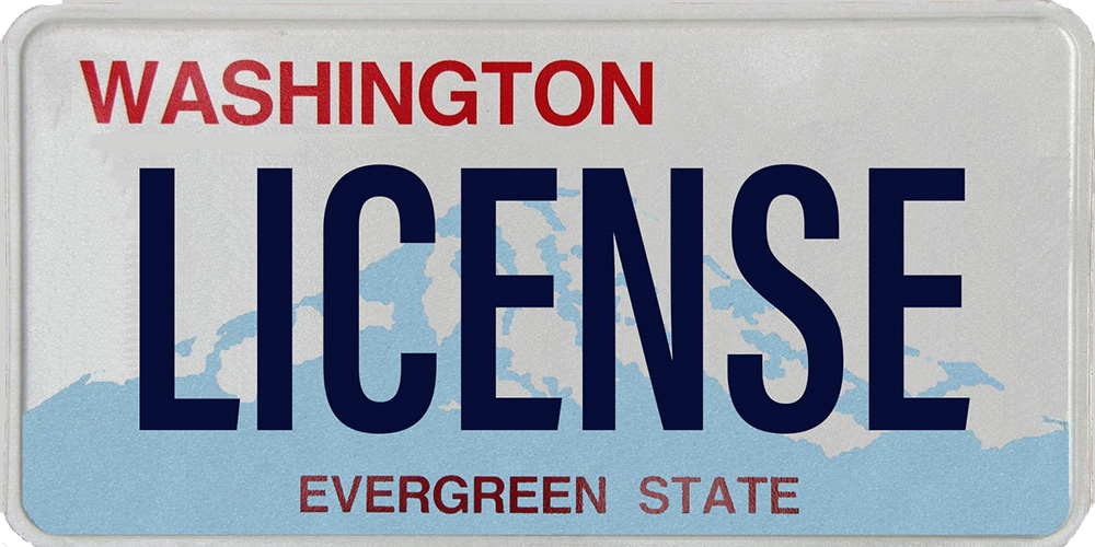 Washington license plate example