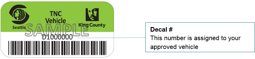 Example of a TNC vehicle decal