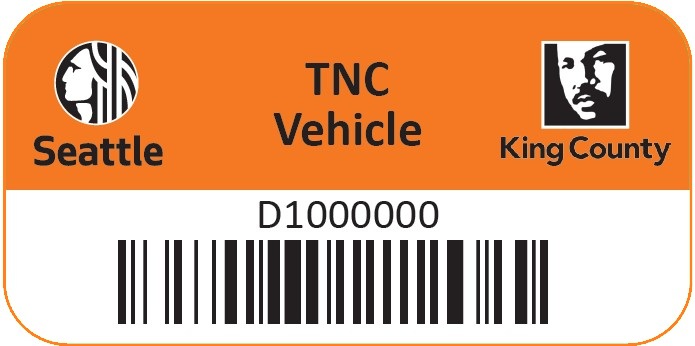 Example of orange TNC vehicle endorsement decal