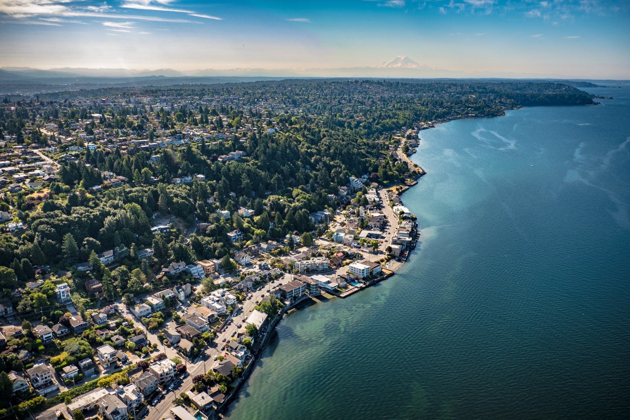 aerial photo of shoreline