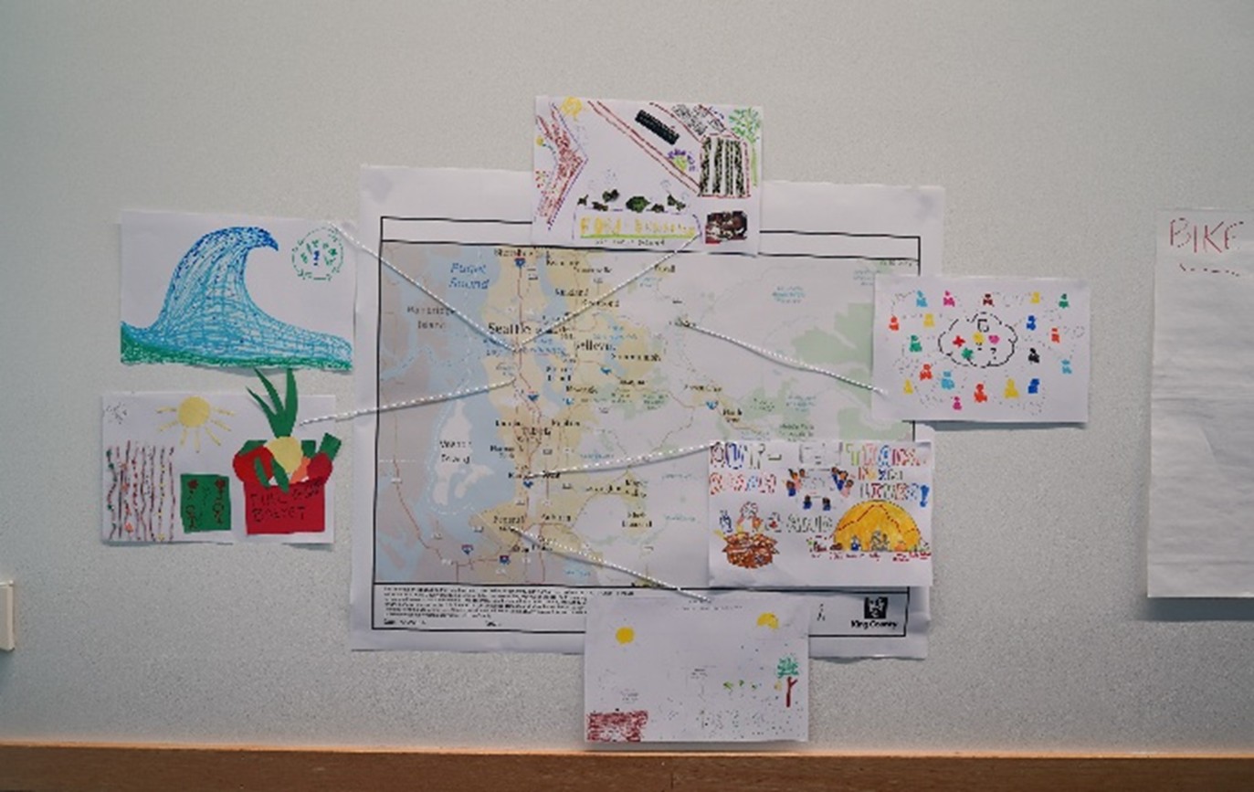 image of art projects attached to a map