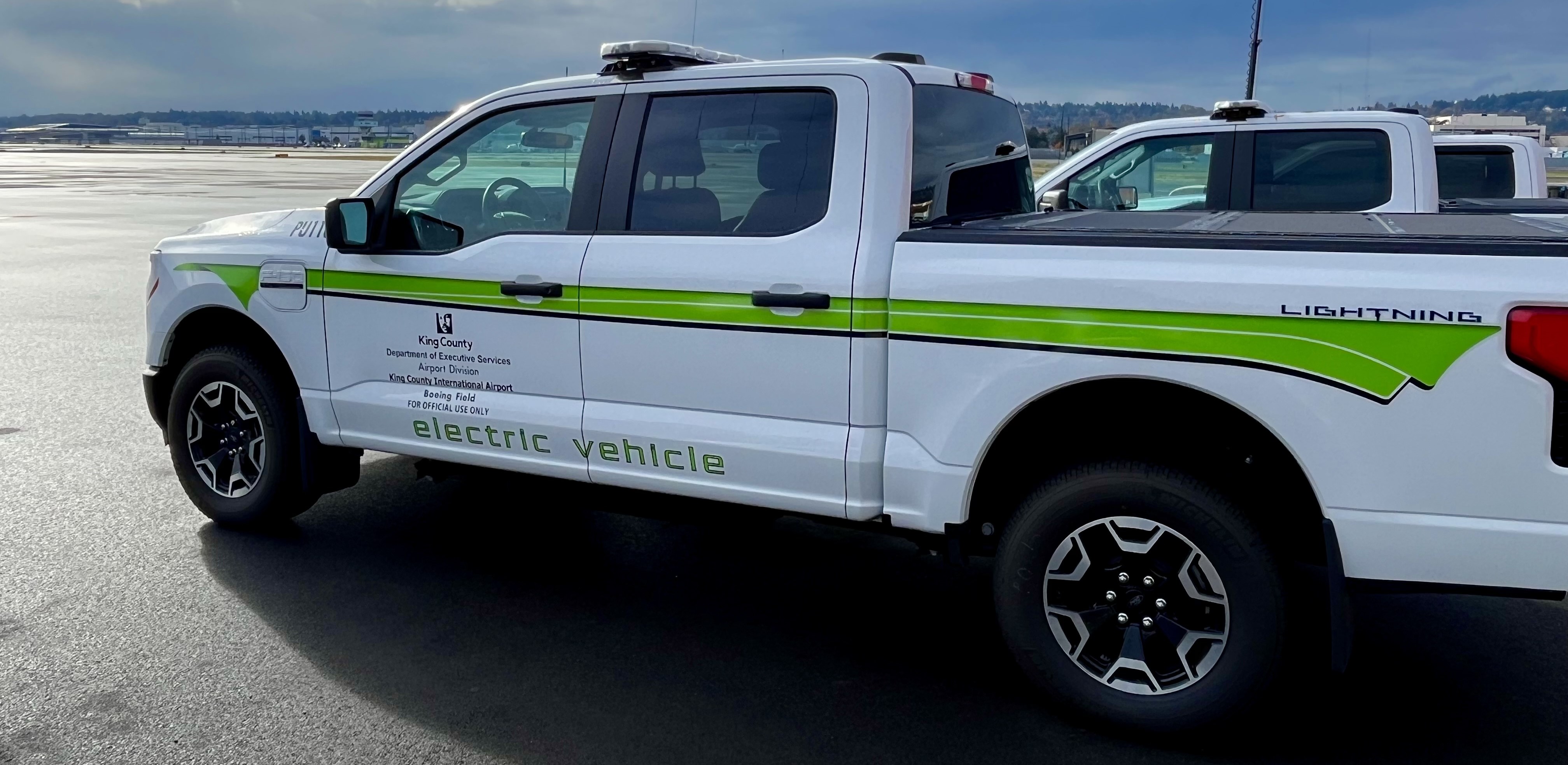 electric vehicle with King County written on side