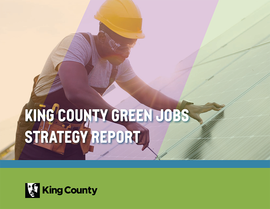 King County Green Jobs Strategy - Worker installing rooftop solar panels
