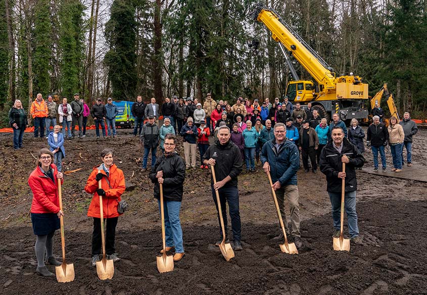 Foothills Trail bridge groundbreaking celebration