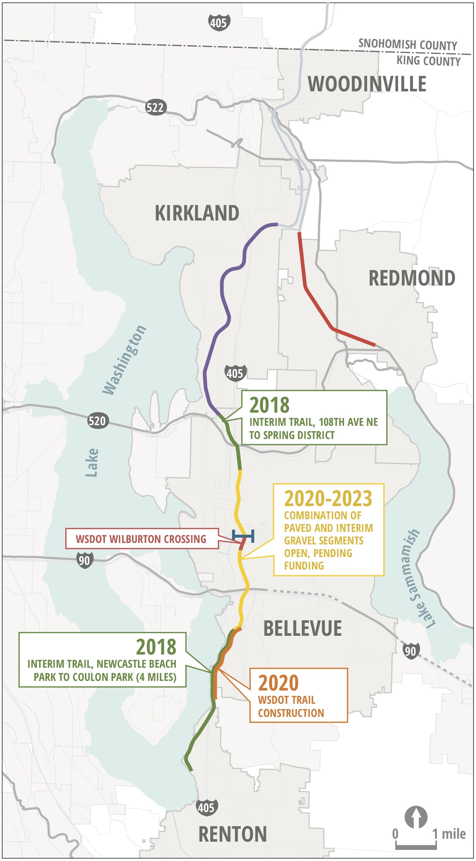 Eastside rail corridor map
