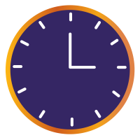 image of a purple clock