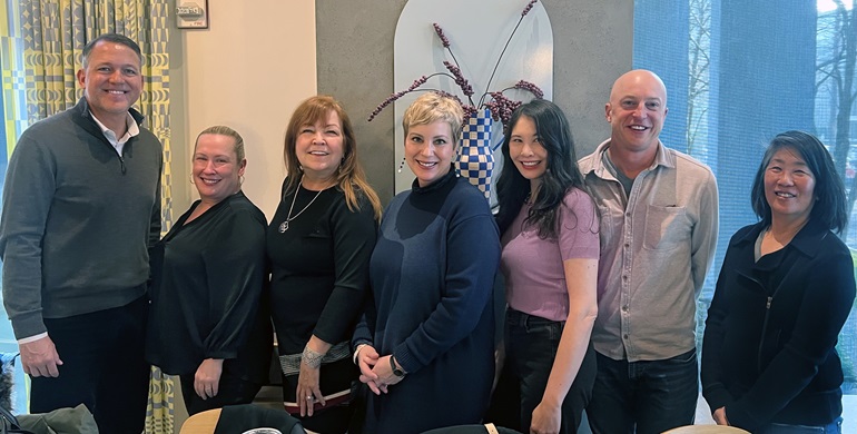 L-R: Ashton Allison, Amie Danielewicz, Kate Becker, Jennifer Hills (Exec Office), Susano Surface, Michael Lufkin, Nancy Yamamoto