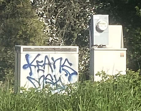 Utility box with graffiti