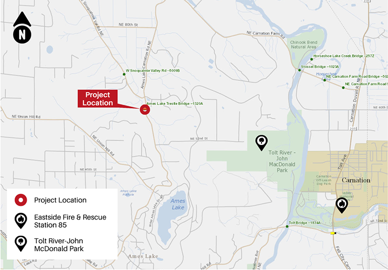 Ames bridge project locatoin map