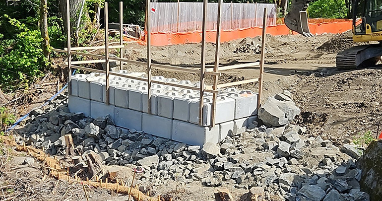 Gravel Borrow in bridge foundation