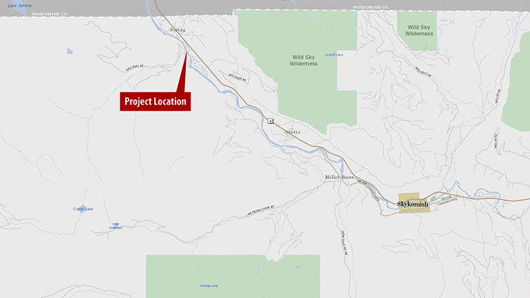 Vicinity map for the Baring Bridge project location.
