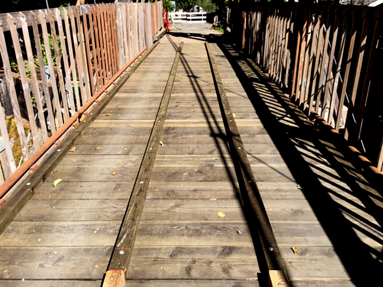 Deck on the bridge following recent repairs