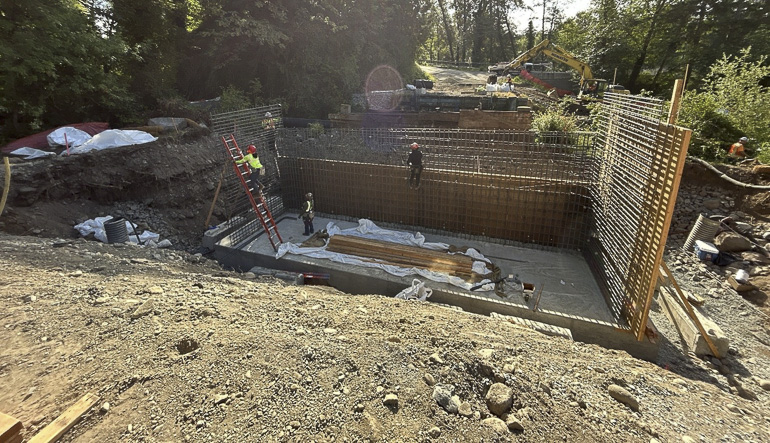 Crew working on rebar