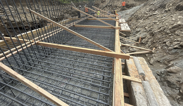 Rebar being installed