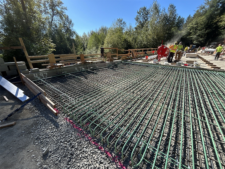 Newly installed rebar