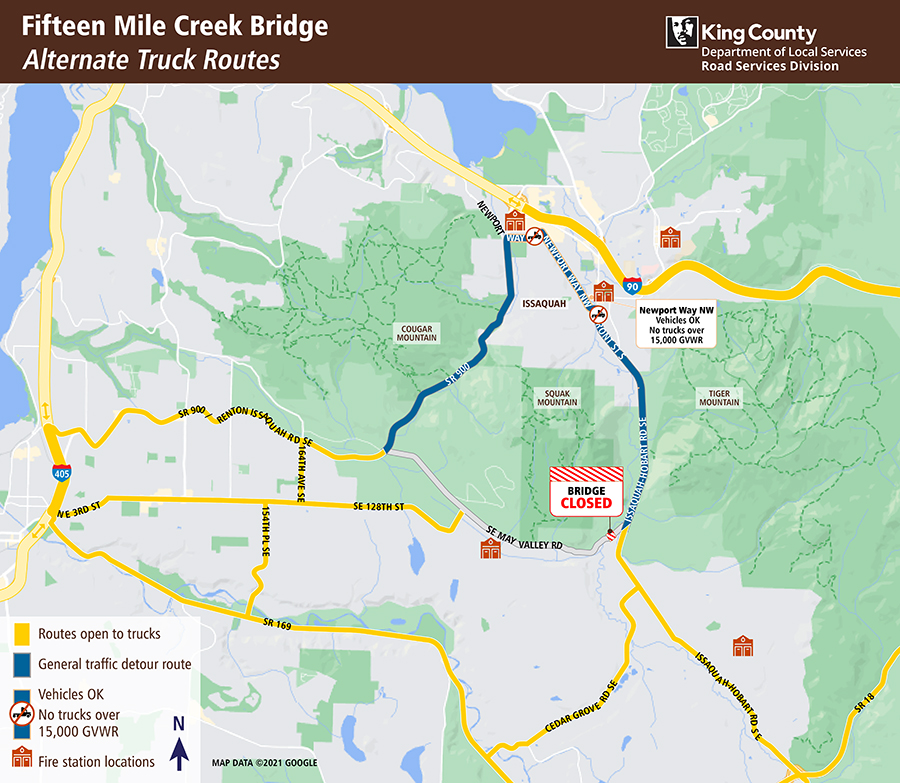 Alternate truck routes map.