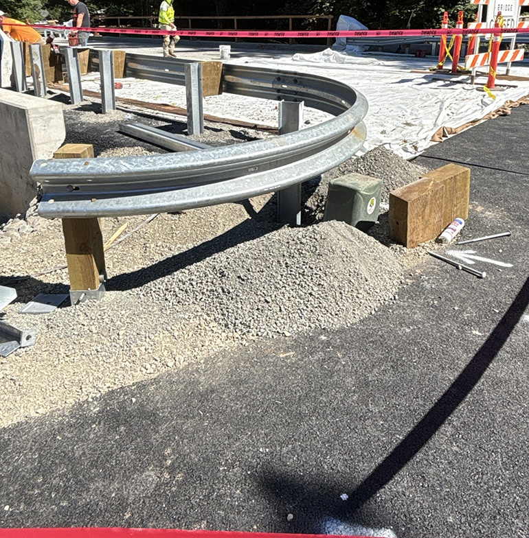 New guardrail at bridge entrance
