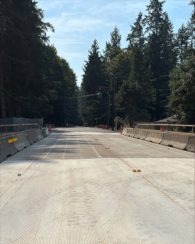 Complete Fifteen Mile Creek bridge deck.