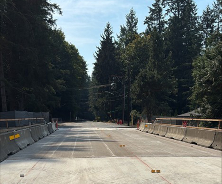 Complete Fifteen Mile Creek bridge deck.