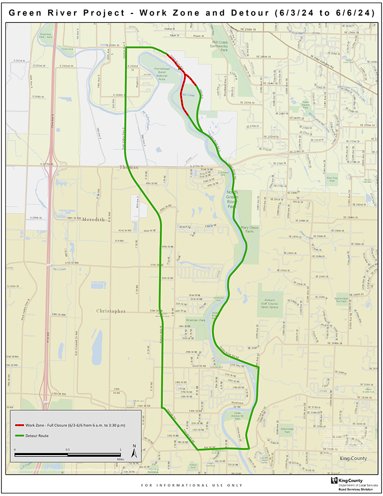 Green River Project Detour Map