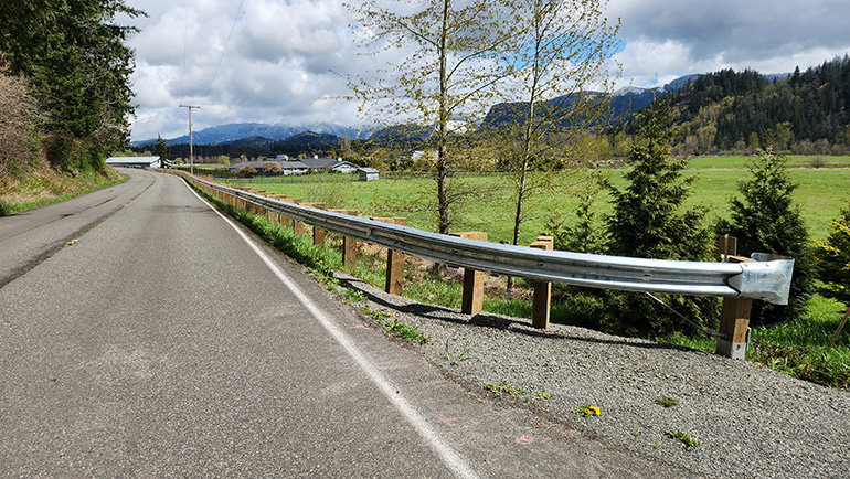 New guardrail alongside of road