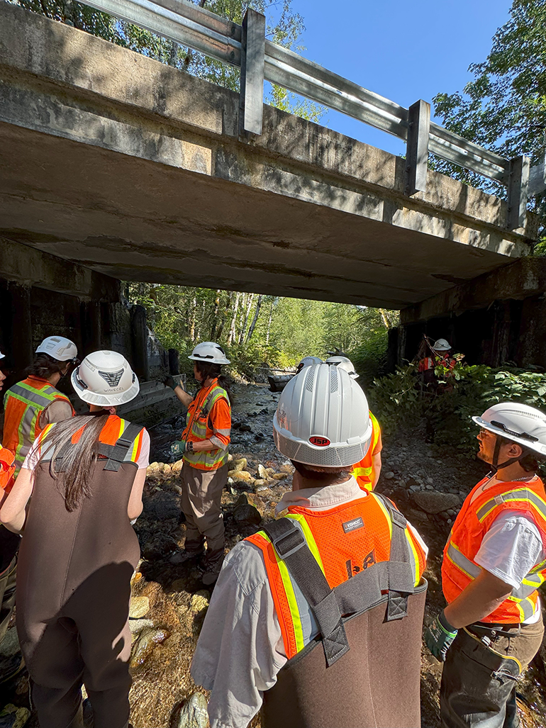 Another photo at the North Bend bridge inspection site.