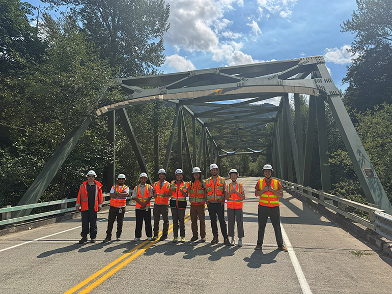 Bridge inspection in North Bend.