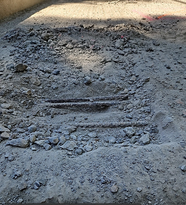 Crumbling bridge deck